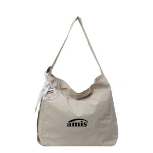 Amis2025 Canvas Tote Bag Casual Commuter Fashionable Womens Crossbody Bag Summer Trendy Bag British Style Pure Color