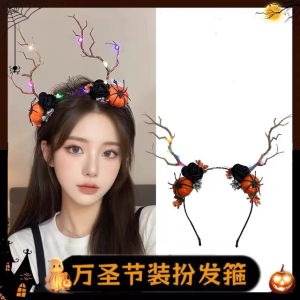 Halloween Spider Pumpkin Props Glowing Hair Accessories Decorative Hairpins for Costume Photoshoots Funny Themed Headwear