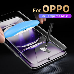 [Chức Năng Mở Khóa Vân Tay] Kính Cho OPPO Find X X2 X3 X5 Pro Reno 11 12 10 Pro Plus + 8T 5 6 Pro 5G Kính Cường Lực Cong Che Phủ Toàn Bộ Chất Lỏng UV Phim Bảo Vệ Màn Hình