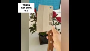 Dao chặt xương Japan cán ốp gỗ cao cấp