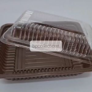 50pcs Mika Brownies L Large Besar Kotak Plastik Tempat Makan Kue Sushi Bungkusan ECER