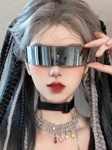 แว่นกันแดดแฟชั่นสตรีทสไตล์ย้อนยุค แว่นกันแดดแบบสวมใส่สำหรับผู้ชายและผู้หญิง แว่นกันแดดแบบสุดเก๋สำหรับการถ่ายภาพ สไตล์สเปซ