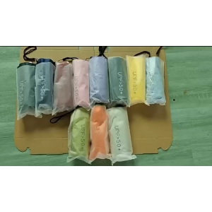 BATHI Payung  Lipat 3 Mini Saku Datar 6 Rusuk Ringan Portable Anti UV UPF 50+ Kain Vinyl 190T Warna