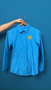 Áo sơ mi Công Đoàn Việt Nam chất vải kate sil màu xanh da trời truyền thống VNO144