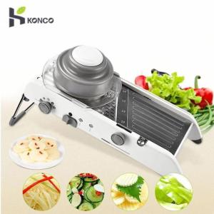 Konco Mandoline Slicer Stainless Steel Vegetable Julienner Adjustable Safe Blades Grater Professional Multi-function Potato Slicer Vegetable cutter grater