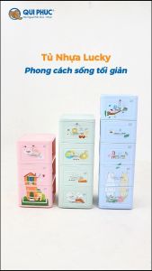 [HỎA TỐC HCM] Tủ nhựa Lucky 4 tầng QUI PHÚC phù hợp mọi không gian tủ đựng quần áo trẻ em dễ lắp ráp chắc chắn