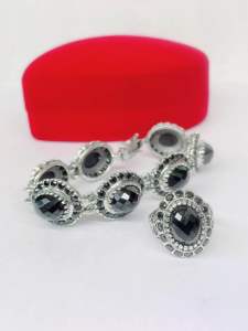 ชุดเงินแท้สร้อยแขน+แหวนนิลล้อมนิล