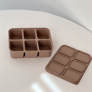Baby Ice Cube Tray Silicone with Lids Flexible Ice Molds for BeveragesBaby Food Storage Mould BPA-free
