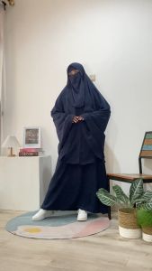 Gamis Syari wolfis polos Setelan Khimar dan 2 Cadar Bahan Wolfis Lux Size S-XXL / Gamis Set Khimar Cadar / Medina Set
