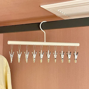 Stainless Steel Multi-Hook Clothes Drying Rack Hat Storage Home Balcony Dormitory Anti-Slip Baby Multi-Purpose Socks Clamp