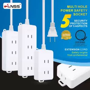 NSS 2 sockets power cord 3M with power button for safety use Extension Adopter extension