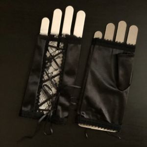 Sarung Tangan Renda Lace-up Fingerless Gloves Sarung Tangan Wanita Gothic Lace Panel