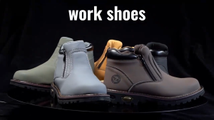 TOMITANY【With Box and Free Socks】Safety Shoes 1707 Mid Cut Zip Type Safety Boots