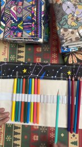 Color Pencil Roll Up Storage Bag (Bag only) Stationery Portable Multifunctional Canvas Color Pencil Case Slots Bag