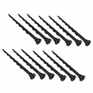 12 Pcs Ground Pegs 13.7cm For Robot Lawnmower Charging Base Secure Fixing Stakes Gray Plastic Screws Outdoor Yard Accessories