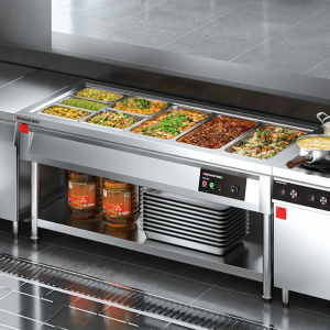 DEMASHI | Commercial Hot Soup and Meal Service Table Stainless Steel