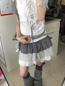 Váy Ngắn Kẻ Sọc Xếp Ly Phong Cách Hàn Quốc Cho Nữ Mùa Hè Váy Ngắn Chữ a Cạp Cao Váy Ngắn Xếp Ly Váy Ngắn Chữ a