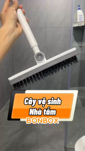 SAMONO Cây chà sàn nhà tắm chổi cọ sàn và gạt nước 2 trong 1 Bonbox BCT50404 Tiện Lợi Gọn Nhẹ Hàng Chính Hãng