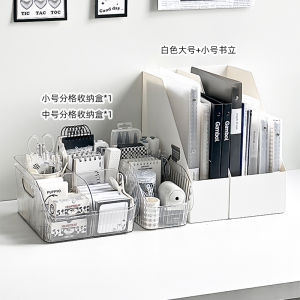 Acrylic Desktop Organizer Box Office Stationery Cosmetic Storage Basket Student Desk Supplies Holder Simple Universal Design