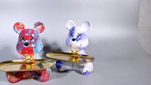 House Decoration Colorful Bear Sculptures Figure Ornaments Nordic Office Table Modern Art Resin Decor Cute Statue