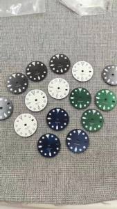GRAMOCK 29mm Blue Red Green Orange GMT NH34 Green Suberst Dial With Hands C3 Lume Fit NH34 Mechanical Watch Modified Accessories