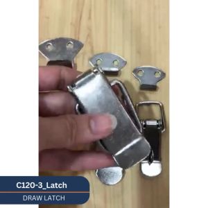 Steel Cabinet Box Spring Loaded Draw Latch Catch Toggle Hasp Lock (Large) (2 pcs)