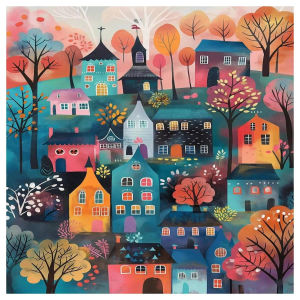 500/1024PCS Jigsaw Puzzle Peaceful Art House Landscape For Adults Ideal For Stress Relief And Relaxation