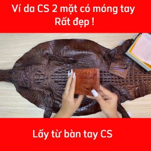 VÍ NAM DA CÁ SẤU 2 MẶT SANG TRỌNG [BÀN TAY CÁ SẤU CÒN NGUYÊN MÓNG RẤT ĐẸP]