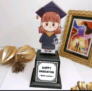 Piala Wisuda Anak Sekolah Tk Paud Sd S1 Siswa Siswi Berprestasi Plakat Boneka Akrilik Souvenir Kado Hadiah Perempuan | Laki-laki | Hijab