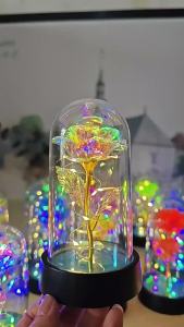 1pc Hot LED Enchanted Galaxy Rose Eternal Beauty Rose With Fairy Lights in Dome for Valentines Day Wedding Party Mothers Day