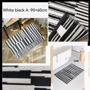 DaVee | Nordic style cotton mat Doormat Cotton Braided Carpet bathroom mat living room rug Entrance Door Mat bedroom mat multi-functional cotton floor mat