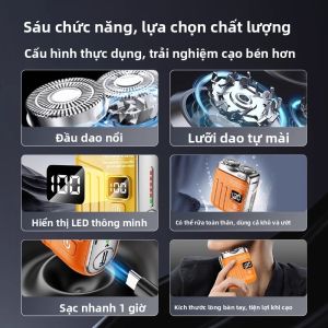 MONLEYTA | Máy tỉa lông mặt điện tử di động dành cho nam Máy cạo râu hai vòng Mini Cannon thép không gỉ chính hãng Quà tặng