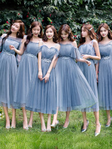 Elegant Mid-Length Maids Dress Sister Group Daily Wear Chorus Performance Womens Style Korean Loose Waist Zipper Sleeve