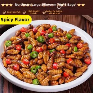 Convenient Spicy Non-Fried Silk Worm Pupae Snack