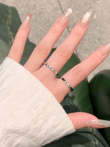 Rose Gold Titanium Steel Ring Womens Minimalist Design Plain Ring Zirconia Tail Ring Fashionable Commute Style Jewelry