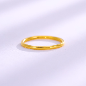 CHOW TAI FOOK 999 Pure Gold Non-Adjustable Traditional Plain Ring - EOF1