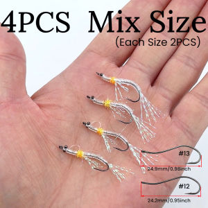 4 Mồi Câu Giả Tôm Trong Suốt Tỷ Lệ Móc Câu Cao Dụng Cụ Câu Cá Dùng Được Cho Nước Ngọt & Nước Mặn Mồi Câu Ruồi Đa Năng