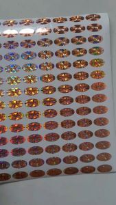 Stiker Hologram 3d Oval 3 Bintang 1 x 18 cm - Segel rusak biasa /non motif