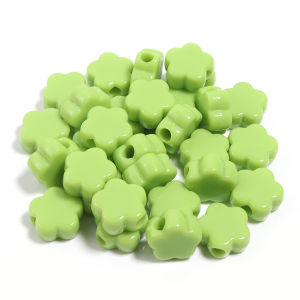30pcs/lot 15mm Big Hole Acrylic Beads Colorful Flower Shape Loose Spacer Beads For DIY Charms Bracelet Phone Chains Accessories
