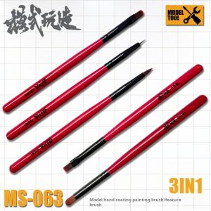 ตะขอ3IN1แปรงทาสีรายละเอียดที่ดีแปรงปัดฝุ่นปากกาอายุสัตว์พร้อมที่ระบายสีสีสำหรับ Gundam Gunpla Mecha GK เครื่องมือทำแบบจำลองขนาดเล็ก