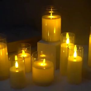 LED Flameless Electric Candle Light / Flashing Battery Powered Tealights Decoration / Romantic Flickering Candles Lamp / Christmas Birthday Wedding Decor Lighting Durable