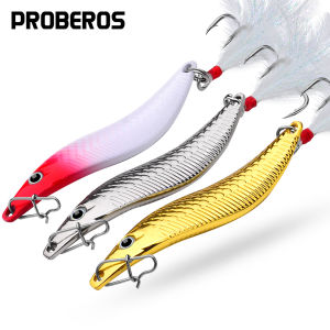 1 PC การจําลองประดิษฐ์ Leech เลื่อม Lure Sinking โลหะ Bionic ช้อน SPINNER เหยื่อ Feather Hook อุปกรณ์ตกปลา