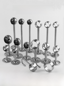 Stainless Steel Flange Base round Tube Bracket Clothes Towel Bar Base Top Hanging Seat Towel Rack Fixed Base Accessories