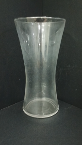 Tall Hour Glass Shape Clear Glass Flower Vase