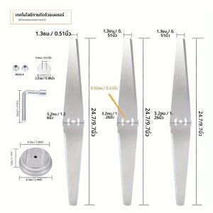 3 ชิ้น 9.7 นิ้ว One-Word ใบมีดตัดหญ้า 5 อุปกรณ์เสริมรูยึด M5Mm ติดตั้งง่าย เหล็กแมงกานีสหนาทนทานการออกแบบสองด้านใช้เหมาะสําหรับ Light Garden Weedingตัดแต่งสวนตัดหญ้า
