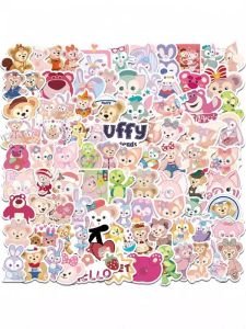 Dễ Thương Daffy Duck Bear Hoạt Hình Miếng Dán Trẻ Em Trang Trí Sổ Tay Hộp Hành Lý Tạp Chí Cách Nhiệt Cốc Treo Tường E-Bike Vỏ Điện Thoại Giá Sách DIY Miếng Dán Chống Thấm Nước