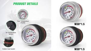 Motorcycle Fuel Tank Cap M30X1.5 With Oil Temperature Gauge For Kawasaki 650 KLR 1987-1998 New Engine Valve Cover Oil Filler Cap
