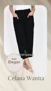 Santripexal Celana Wanita Pinggang Karet Crop Pants Melar Nyaman