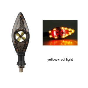 KEVANLY | 2pcs Motorcycle LED Turn Signal Light With Fan 12V Dual Color Flowing Water Turn Signal DRL Driving Lamp Daynight Warning Lamp