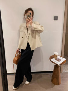 Elegant Brown Suit Jacket Womens Casual Spring 2025 New Style Versatile Top High Quality Commute Loose Fit Long Sleeve